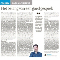 Het belang van een goed gesprek - Pascal Cuijpers in Dagblad de Limburger, november 2021