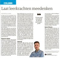 Laat leerkrachten meedenken - Pascal Cuijpers in Dagblad de Limburger, januari 2022