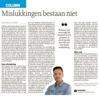 Mislukkingen bestaan niet - Pascal Cuijpers in Dagblad de Limburger, juli 2022