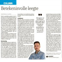 Betekenisvolle leegte - Pascal Cuijpers in Dagblad de Limburger, april 2022