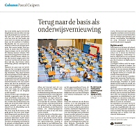 Terug naar de basis als onderwijsvernieuwing - Pascal Cuijpers in Dagblad de Limburger, augustus 2025