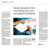 Na de vakantie is het voor Eelena tijd voor een nieuw hoofdstuk - Pascal Cuijpers in Dagblad de Limburger, augustus 2025